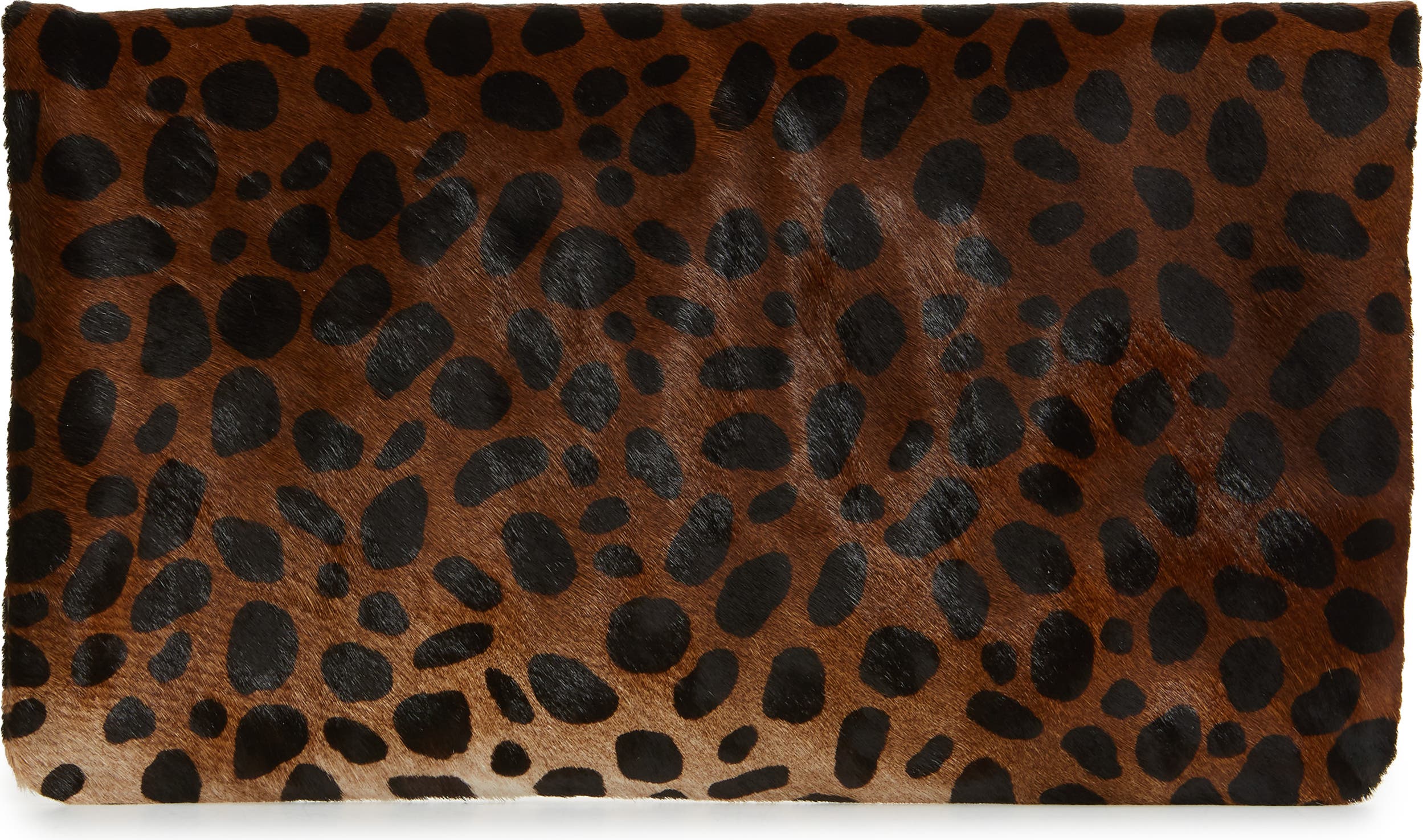 Clare V Leopard One Size Womens Leopard Flat Haircalf Clutch 